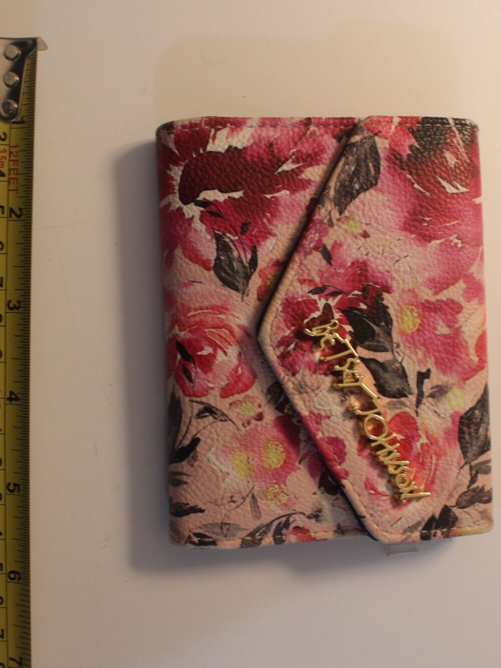 Betsey Johnson Pink Floral Envelope Wallet